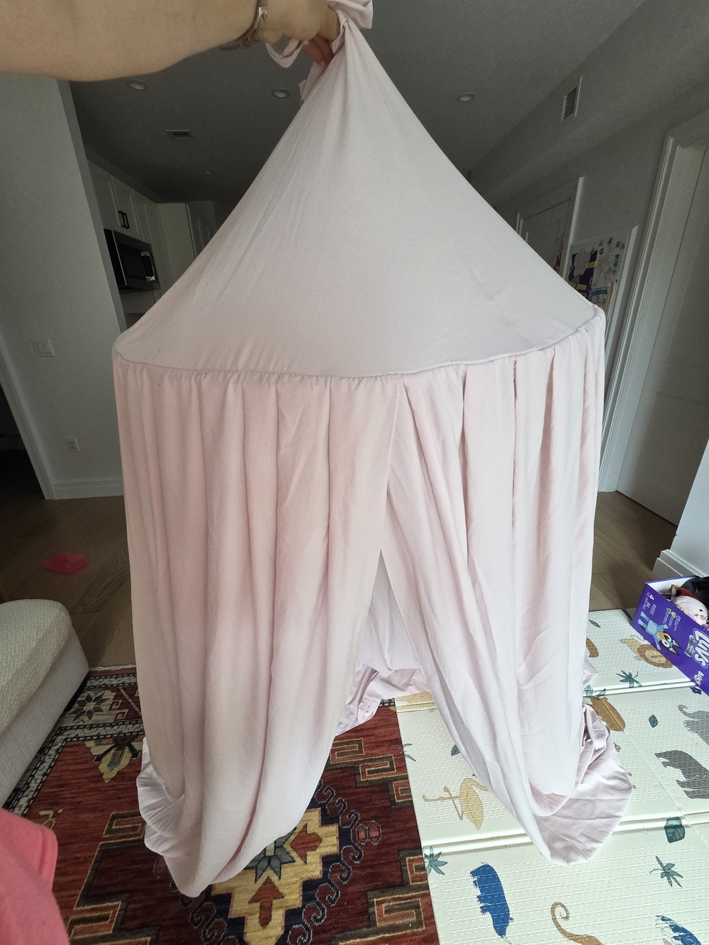 Soft Pink Kids Canopy Tent - Playroom & Reading Nook